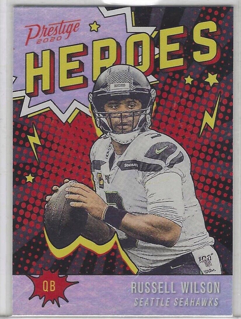 RUSSELL WILSON 2020 PANINI PRESTIGE HEROES INSERT #HE-RW
