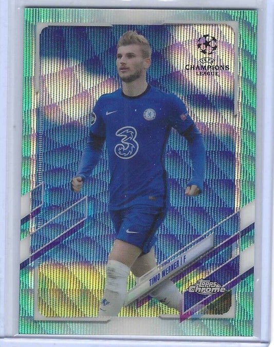 TIMO WERNER 2020-21 TOPPS CHROME UEFA AQUA WAVE REFRACTOR #D /199