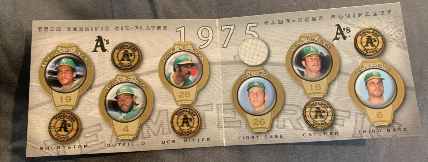 OAKLAND A'S 2004 UPPER DECK LEGENDS TEAM TERRIFIC 6 PLAYER JERSEY BAT BOOK /39