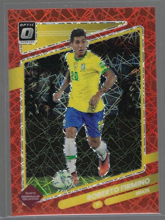 ROBERTO FIRMINO 2021-22 DONRUSS OPTIC QATAR ORANGE VELOCITY PRIZM HOLO #D 09/49