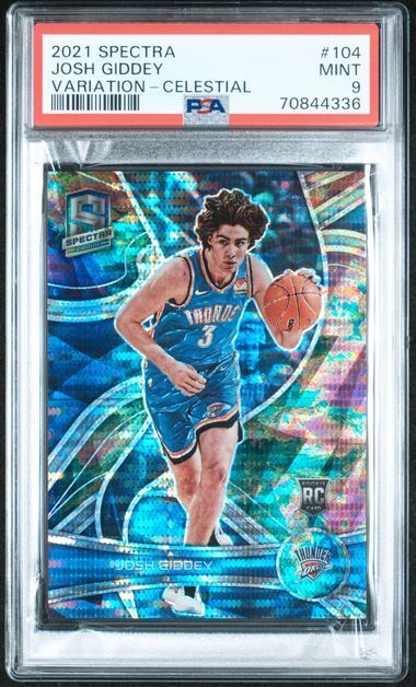 JOSH GIDDEY 2021-22 PANINI SPECTRA VARIATION CELESTIAL PRIZM RC #D 73/99 PSA 9