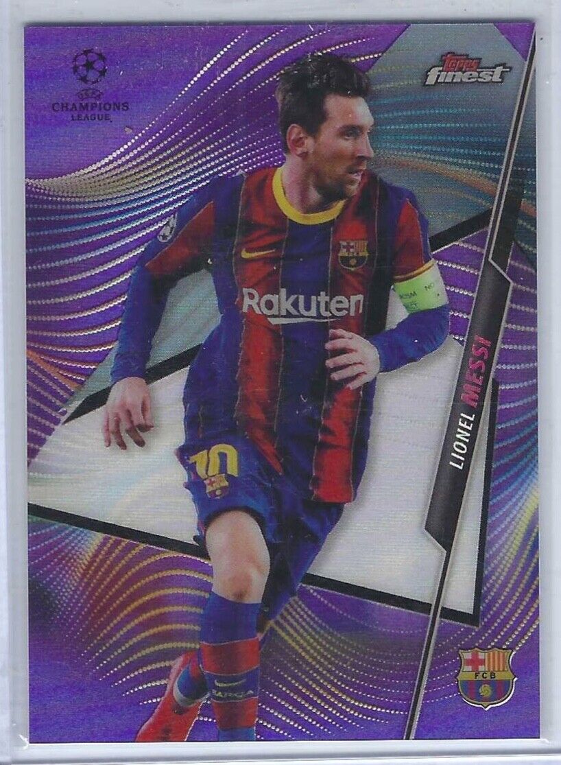 LIONEL MESSI 2020-21 TOPPS FINEST PURPLE REFRACTOR #D 107/250