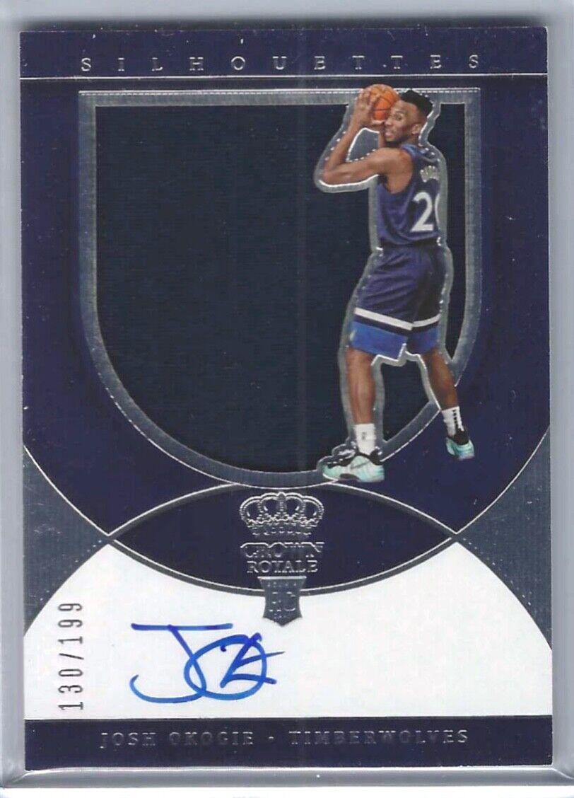 JOSH OKOGIE 2018-19 PANINI CROWN ROYALE SILHOUETTES ROOKIE PATCH AUTO RC #D /199