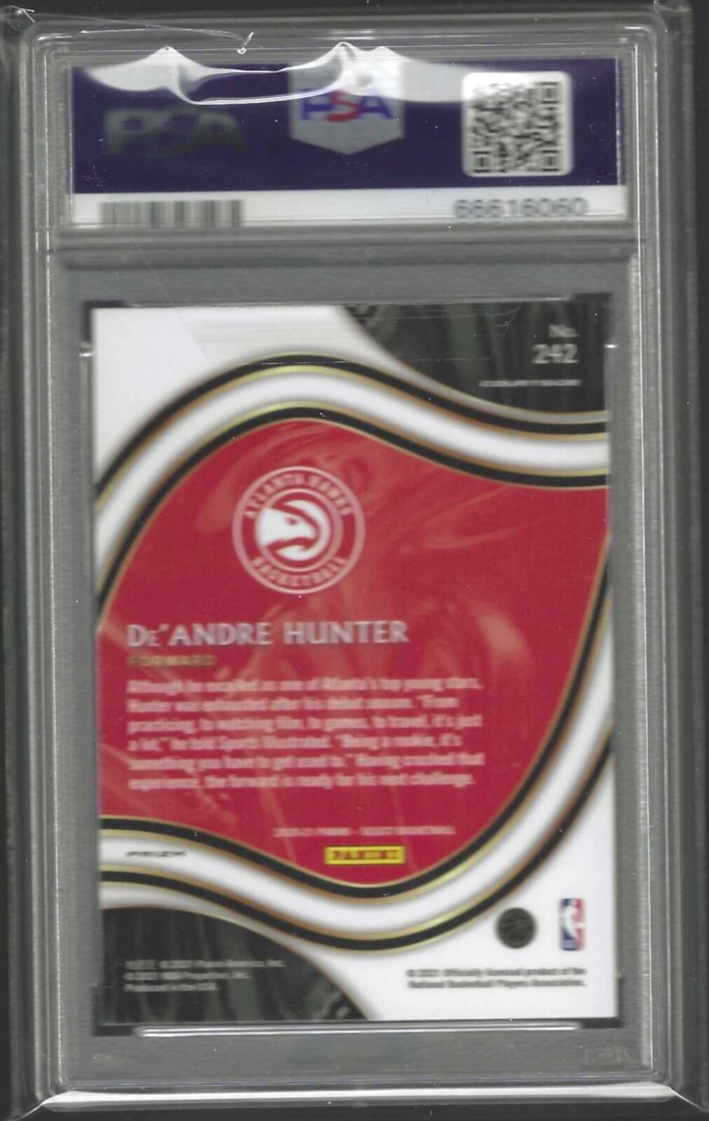 DEANDRE HUNTER 2020 PANINI SELECT RED GREEN CRACKED ICE COURTSIDE PSA 10 POP 1/1