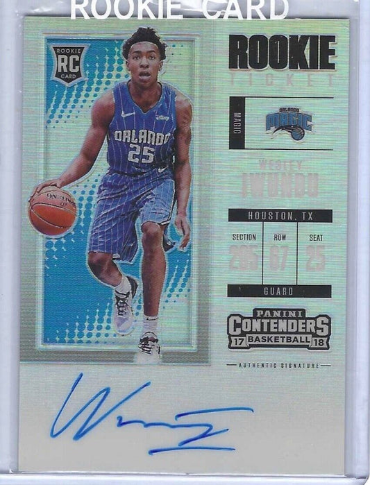 WESLEY IWUNDU 2017-18 PANINI CONTENDERS PREMIUM SILVER PRIZM ROOKIE AUTO RC #132