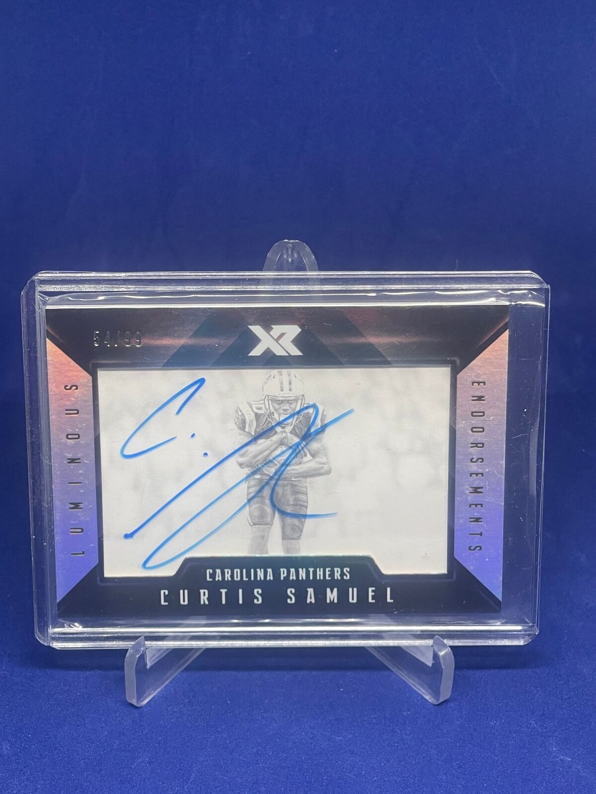 CURTIS SAMUEL 2017 PANINI XR LUMINOUS ENDORSEMENTS AUTO ROOKIE RC #D 54/99