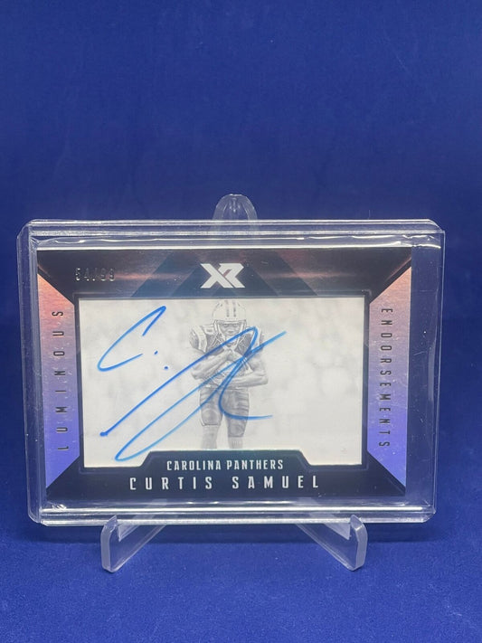 CURTIS SAMUEL 2017 PANINI XR LUMINOUS ENDORSEMENTS AUTO ROOKIE RC #D 54/99