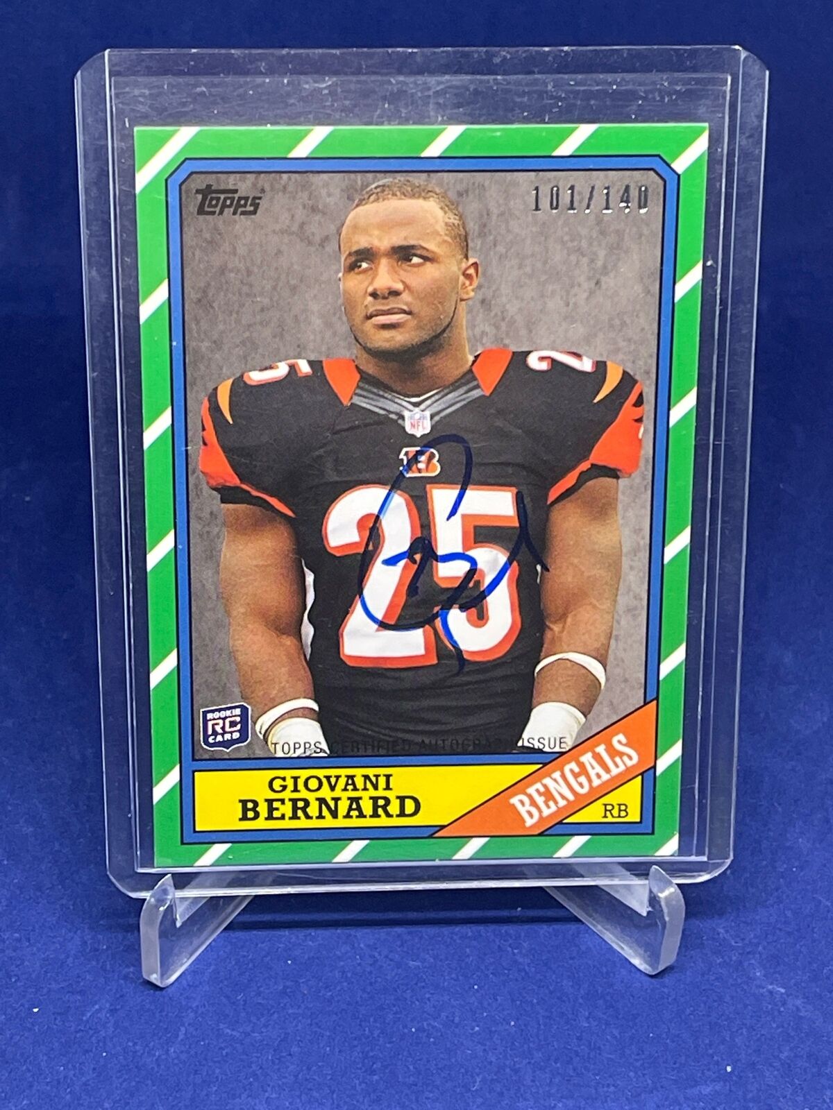 GIOVANI BERNARD 2013 TOPPS 1986 RETRO ON CARD AUTO ROOKIE RC #D 101/140