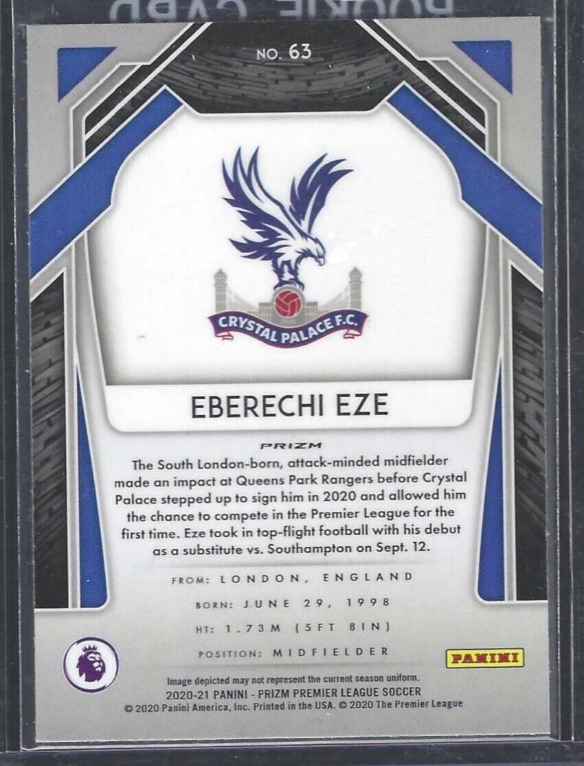 EBERECHI EZE 2020-21 PANINI PRIZM EPL PINK WAVE PRIZM ROOKIE RC #63