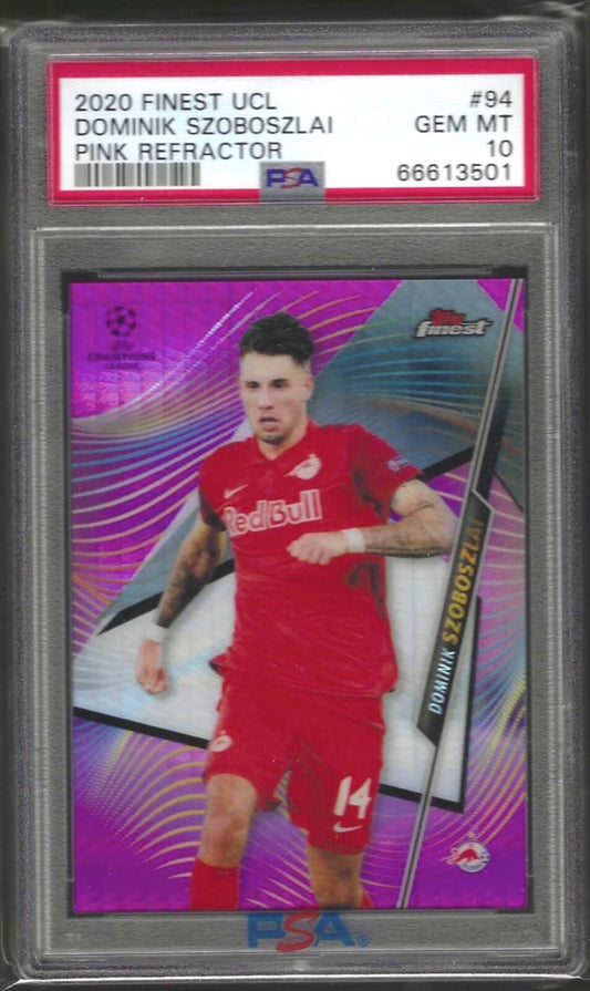 DOMINIK SZOBOSZLAI 2020-21 TOPPS FINEST PINK REFRACTOR RC /125 PSA 10 GEM POP 3