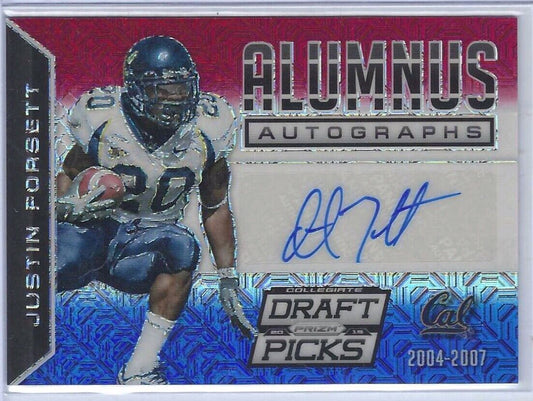 JUSTIN FORSETT 2015 PRIZM DRAFT PICKS RED WHITE AND BLUE MOJO AUTO #D 09/15