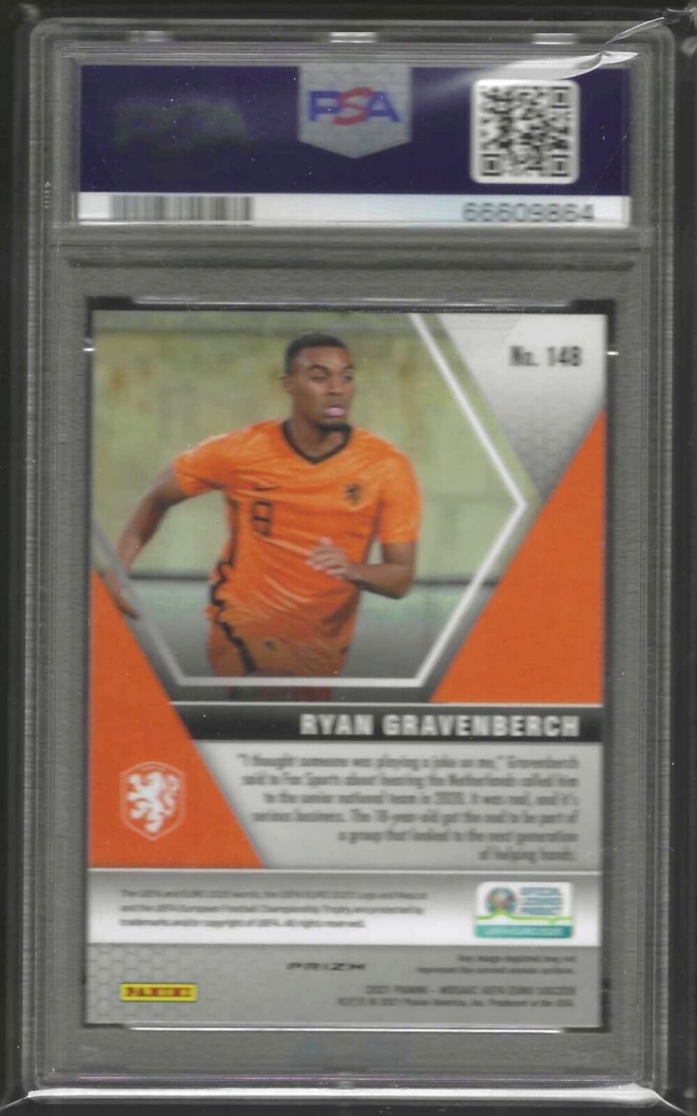 RYAN GRAVENBERCH 2020-21 PANINI MOSAIC RED REACTIVE PRIZM RC #148 PSA 10 POP 4