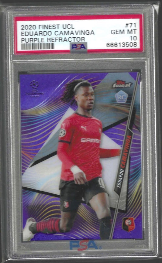 EDUARDO CAMAVINGA 2019-20 TOPPS FINEST PURPLE REFRACTOR RC /250 PSA 10 GEM MINT