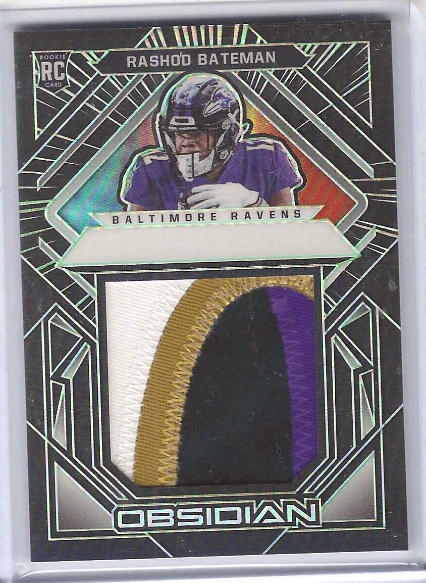 RASHOD BATEMAN 2021 PANINI OBSIDIAN VOLCANIC ROOKIE 4 COLOR PATCH RC #D 34/50