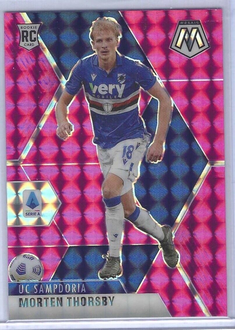 MORTEN THORSBY 2020-21 PANINI MOSAIC PINK FLOURESCENT PRIZM ROOKIE RC #D 14/25