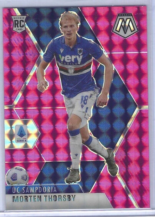 MORTEN THORSBY 2020-21 PANINI MOSAIC PINK FLOURESCENT PRIZM ROOKIE RC #D 14/25
