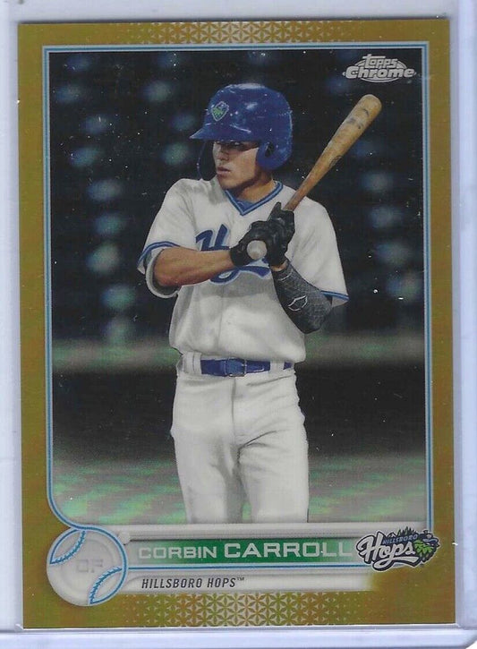 CORBIN CARROLL 2022 TOPPS CHROME PRO DEBUT GOLD REFRACTOR PROSPECT #D 14/50