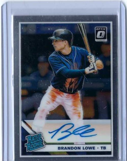 BRANDON LOWE 2019 PANINI DONRUSS OPTIC RATED ROOKIE ON CARD AUTO RC #RPS-BL