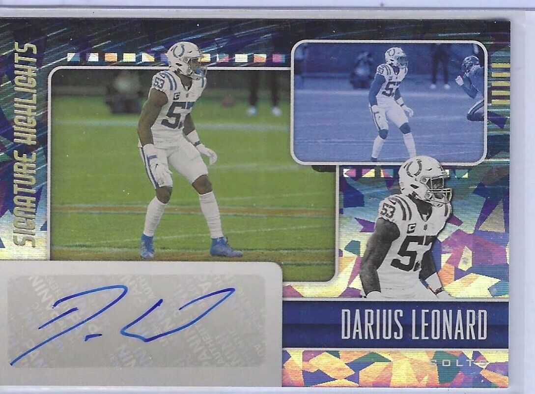 DARIUS LEONARD 2021 PANINI SIGNATURE HIGHLIGHTS CRYSTAL CRACKED ICE AUTO #SH46