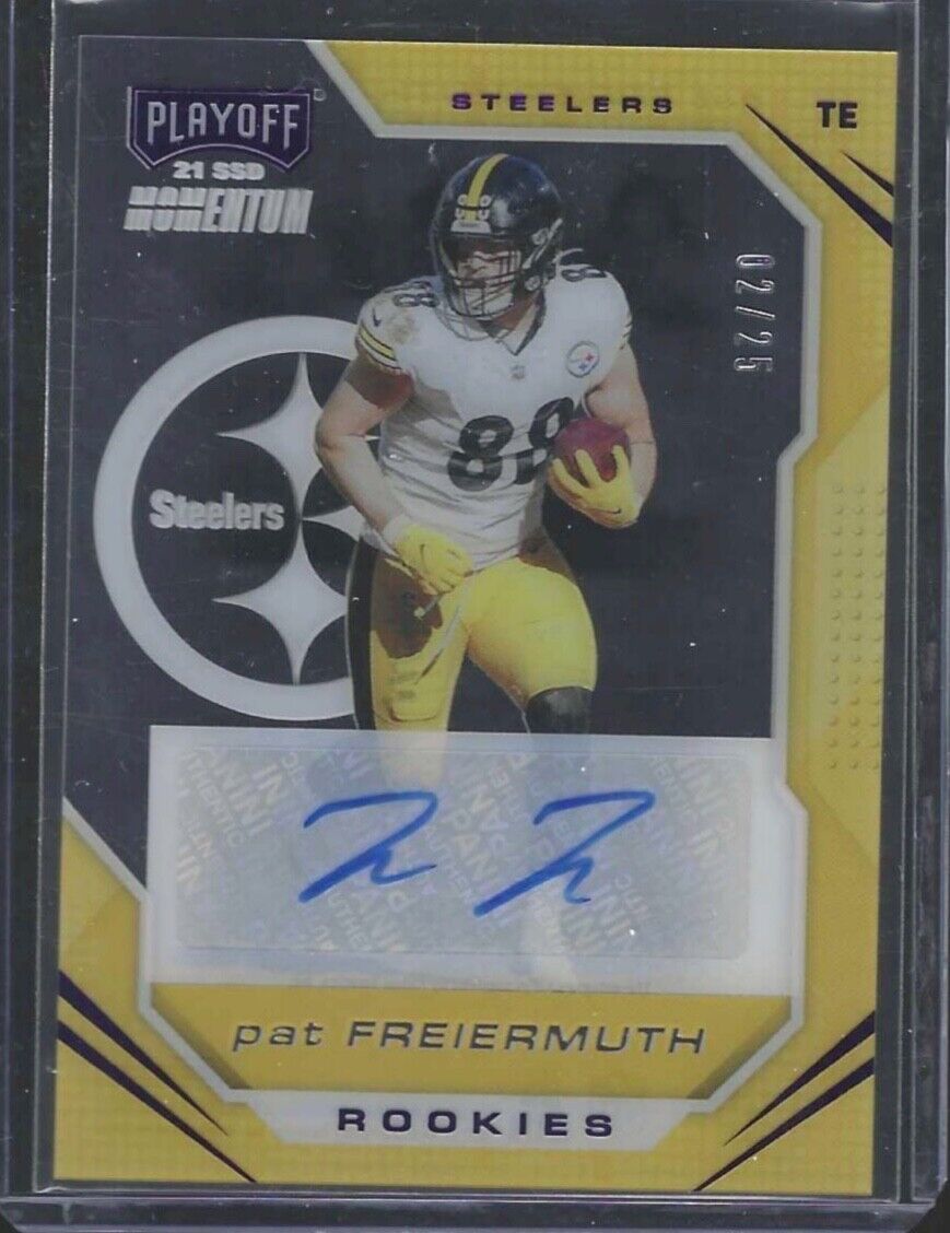 PAT FREIERMUTH 2021 PANINI CHRONICLES PLAYOFF MOMENTUM PURPLE AUTO RC #D 02/25
