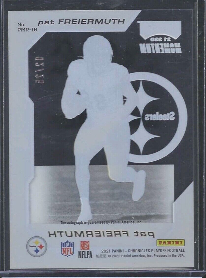 PAT FREIERMUTH 2021 PANINI CHRONICLES PLAYOFF MOMENTUM PURPLE AUTO RC #D 02/25