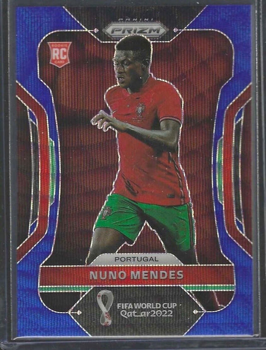 NUNO MENDES 2021-22 PANINI PRIZM WORLD CUP BLUE WAVE PRIZM ROOKIE RC #D 127/199