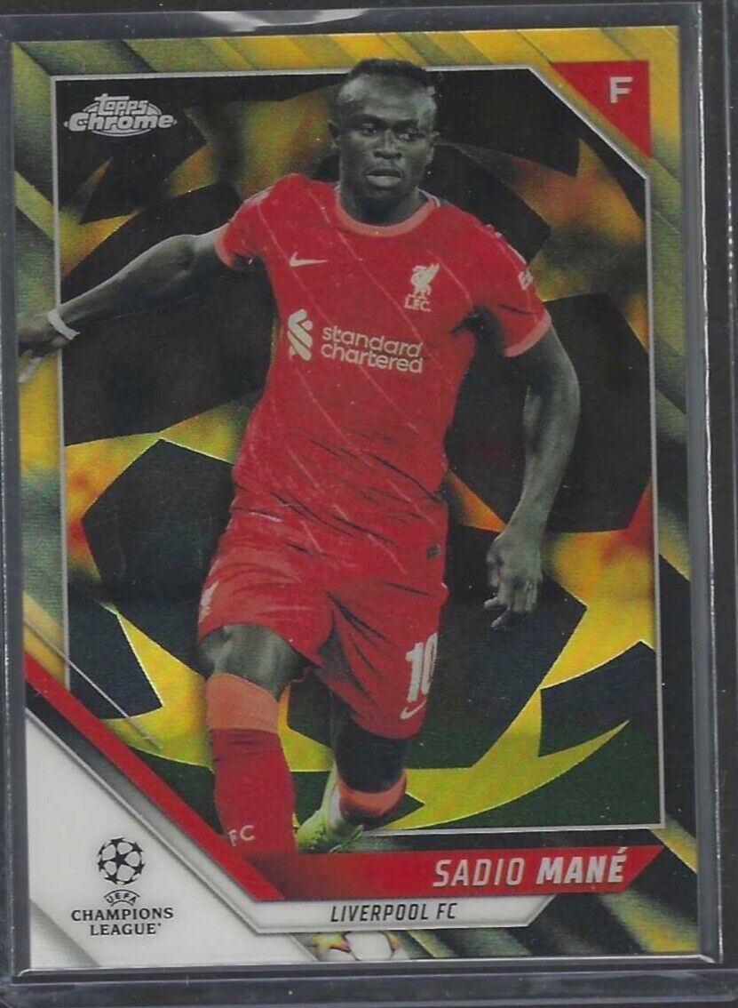 SADIO MANE 2021-22 TOPPS CHROME GOLD AND BLACK STARBALL REFRACTOR #D 08/30