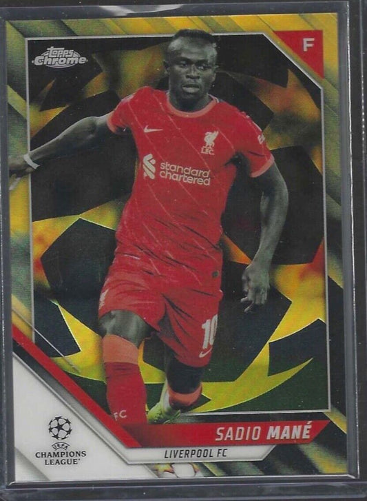SADIO MANE 2021-22 TOPPS CHROME GOLD AND BLACK STARBALL REFRACTOR #D 08/30