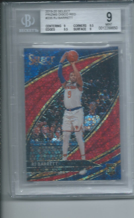 RJ BARRETT 2019-20 PANINI SELECT DISCO RED COURTSIDE PRIZM RC /49 BGS 9 POP 4