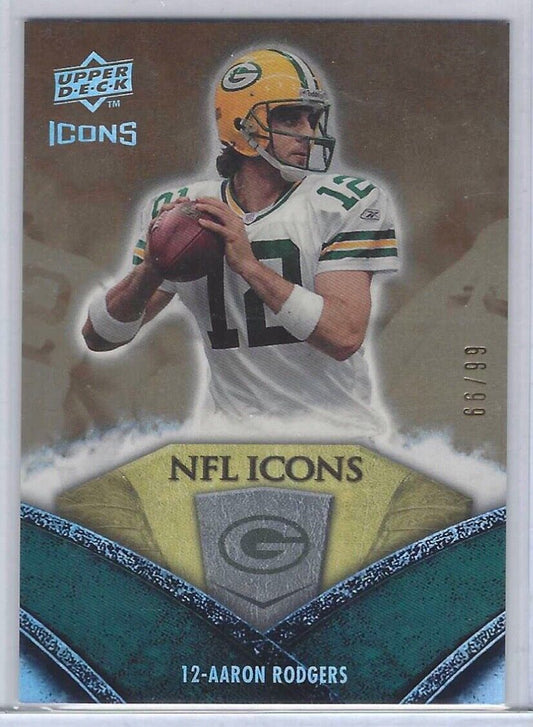 AARON RODGERS 2008 UPPER DECK ICONS NFL ICONS BRONZE #D 66/99