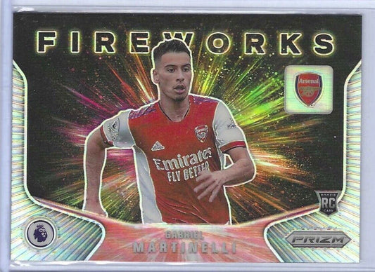 GABRIEL MARTINELLI 2021-22 PANINI PRIZM EPL SILVER PRIZM FIREWORKS ROOKIE RC #14