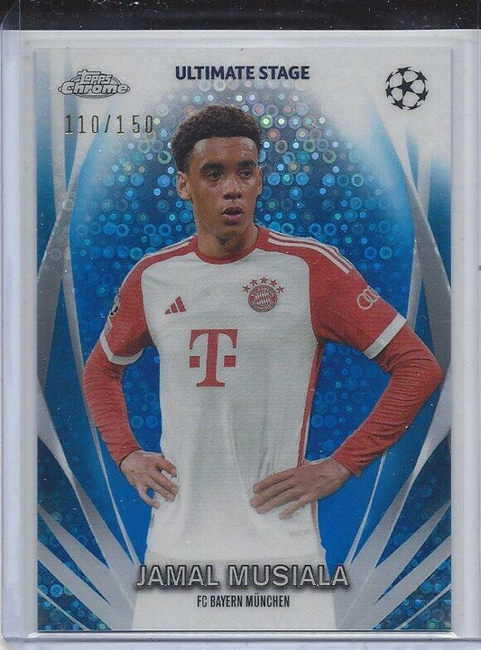 JAMAL MUSIALA 2023-24 TOPPS CLUB ULTIMATE STAGE CHROME BLUE REFRACTOR #D 110/150