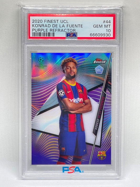 KONRAD DE LA FUENTE 2020 TOPPS FINEST PURPLE REFRACTOR RC /250 PSA 10 POP 1/1