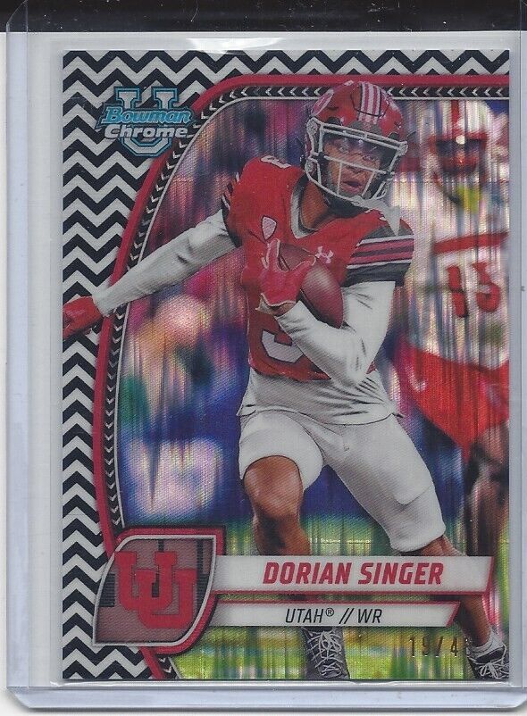 DORIAN SINGER 2024 BOWMAN CHROME UNIVERSITY BLACK WHITE STEALTH REFRACTOR #D /48