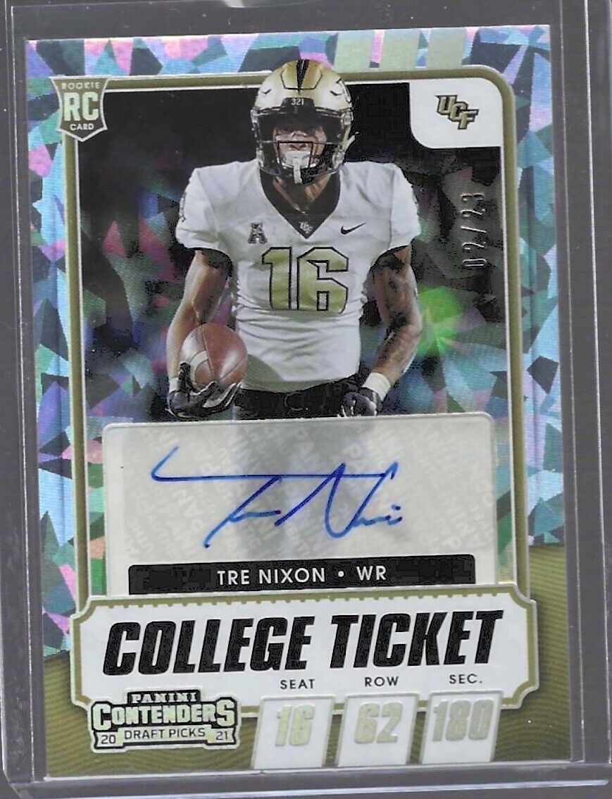 TRE NIXON 2021 PANINI CONTENDERS CRACKED ICE ROOKIE AUTO RC #D 02/23