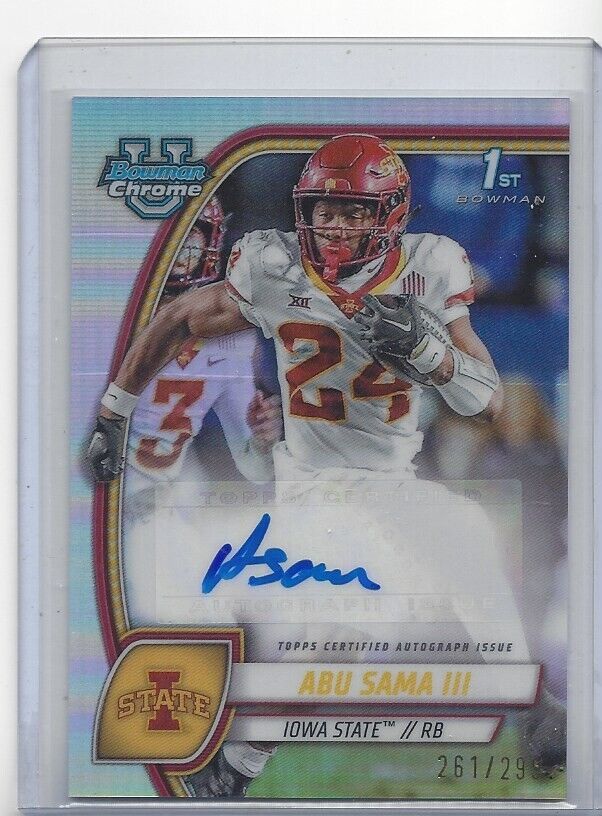 ABU SAMA III 2024 BOWMAN CHROME UNIVERSITY IOWA STATE REFRACTOR AUTO /299