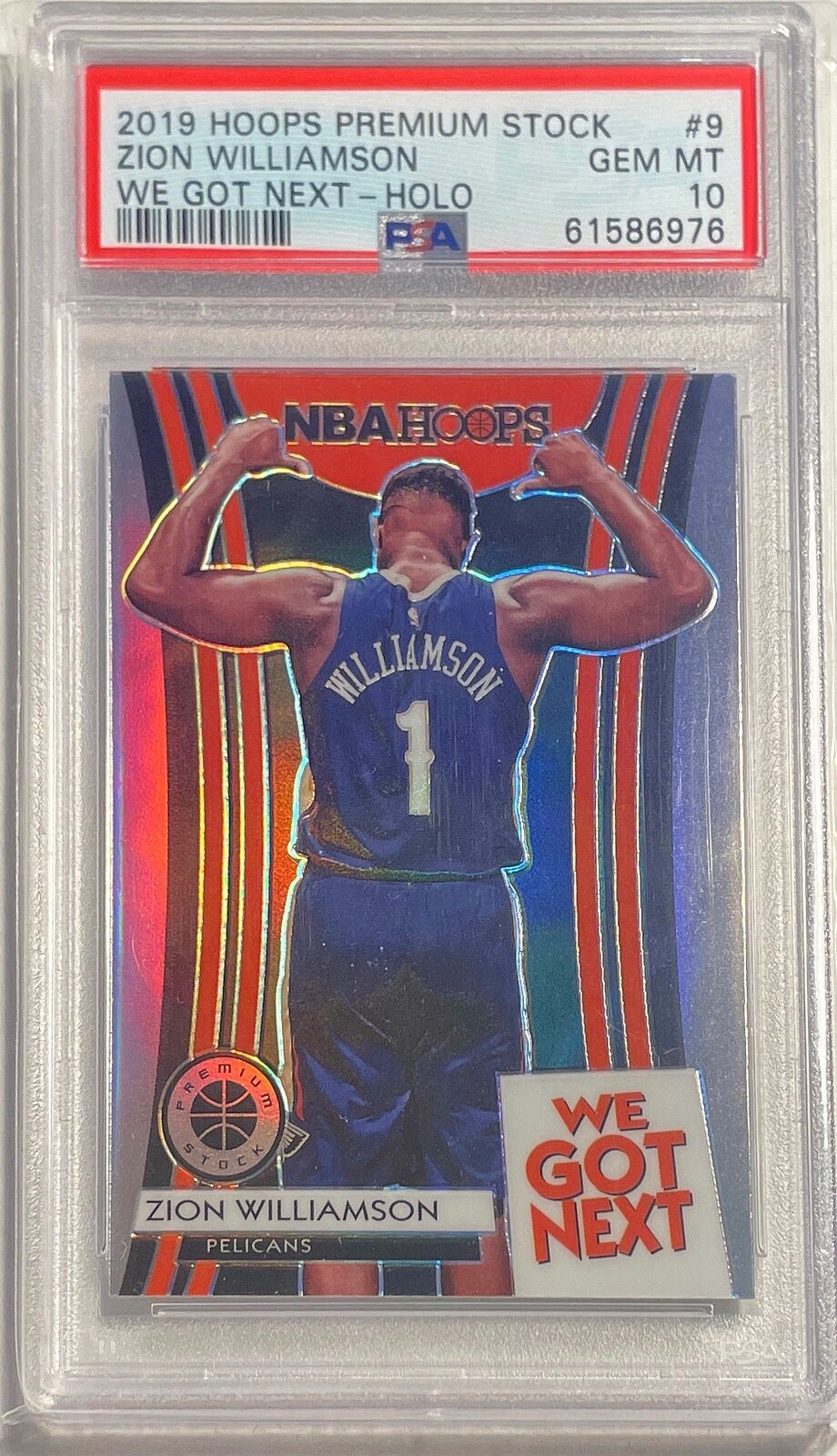 ZION WILLIAMSON 2019-20 HOOPS PREMIUM STOCK WE GOT NEXT PRIZM RC #9 PSA 10 GEM