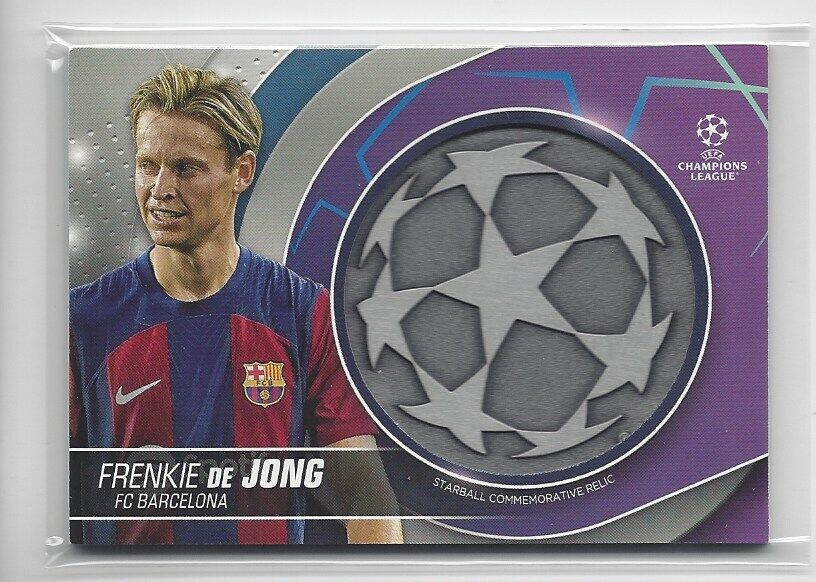 FRENKIE DE JONG 2023-24 TOPPS CLUB COMPETITIONS UCL STARBALL RELIC PATCH