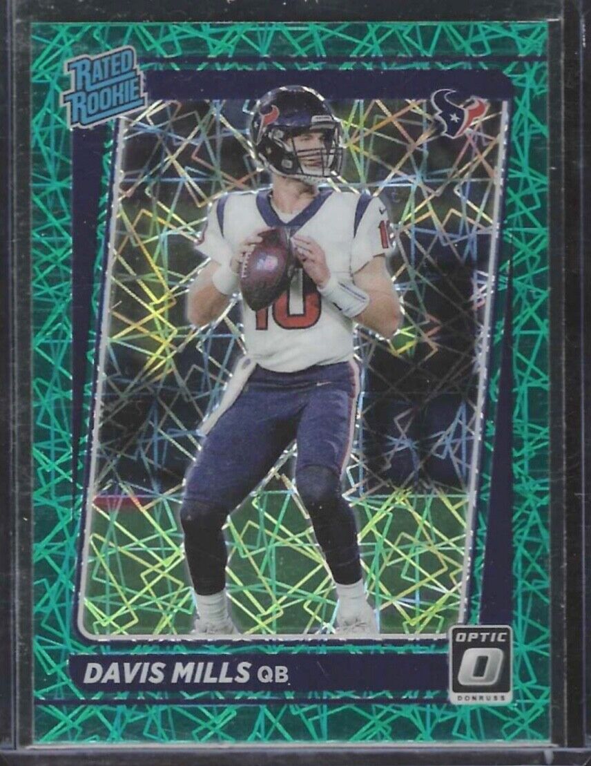 DAVIS MILLS 2021 PANINI DONRUSS OPTIC GREEN VELOCITY HOLO PRIZM ROOKIE RC #222