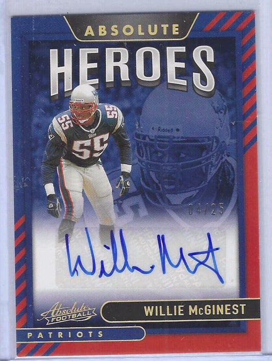 WILLIE MCGINEST 2021 PANINI ABSOLUTE HEROES GOLD AUTO #D 04/25