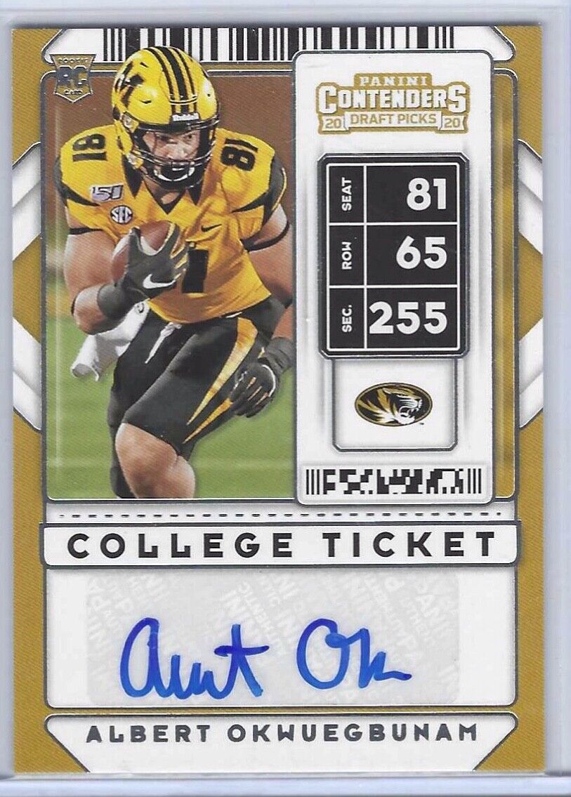 ALBERT OKWUEGBUNAM 2020 CONTENDERS DRAFT PICKS COLLEGE TICKET AUTO RC #143