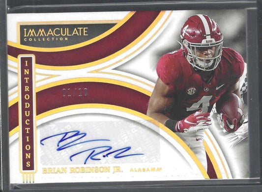 BRIAN ROBINSON JR 2022 PANINI IMMACULATE COLLEGIATE GOLD ROOKIE AUTO RC #D 01/10