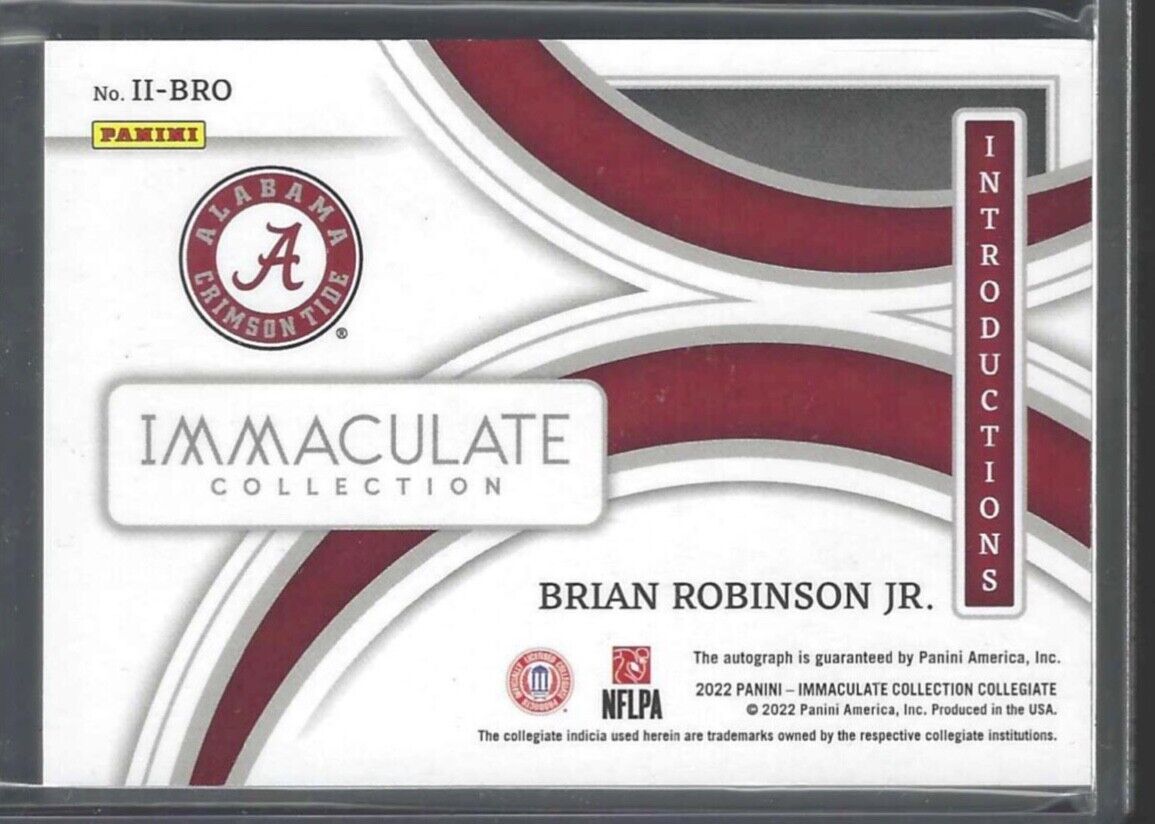 BRIAN ROBINSON JR 2022 PANINI IMMACULATE COLLEGIATE GOLD ROOKIE AUTO RC #D 01/10