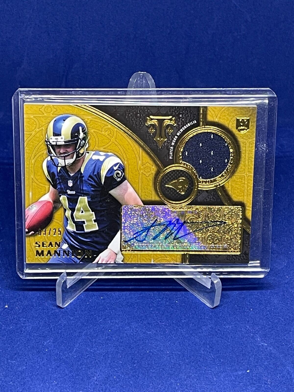 SEAN MANNION 2015 TOPPS TRIPLE THREADS JERSEY AUTO GOLD ROOKIE RC #D 3/25