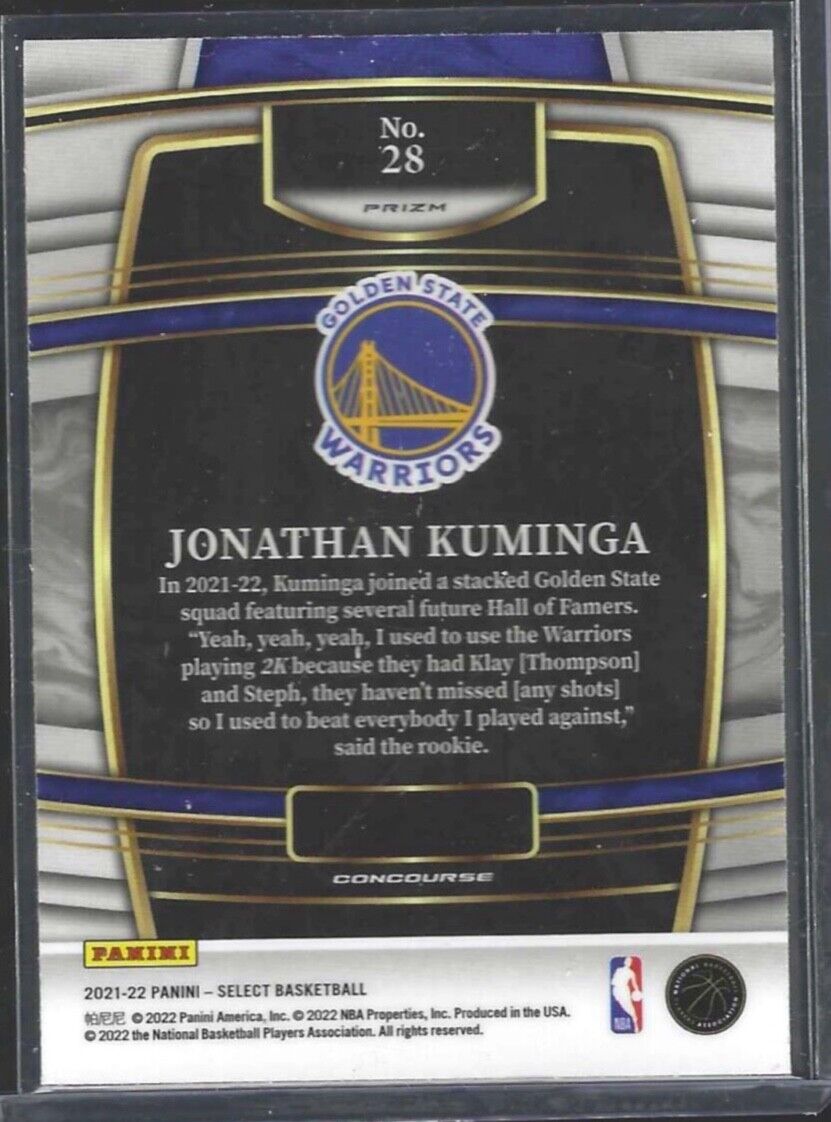 JONATHAN KUMINGA 2021-22 PANINI SELECT CONCOURSE SILVER FAST BREAK PRIZM RC #28
