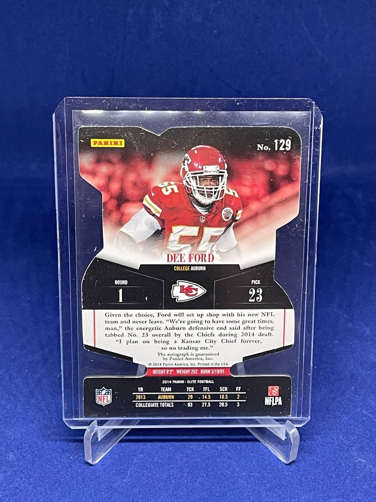 DEE FORD 2014 PANINI ELITE STATUS GOLD DIE CUT AUTO ROOKIE RC #D 38/199
