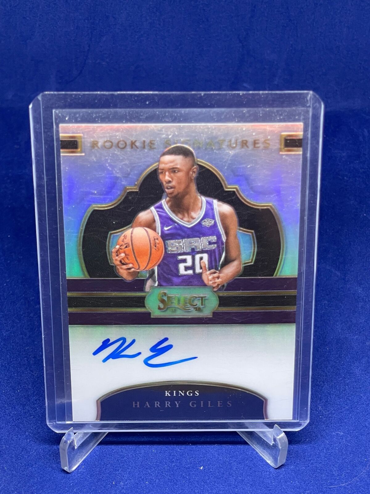 HARRY GILES 2017-18 PANINI SELECT ROOKIE SIGNATURES PRIZM AUTO RC #D 109/199