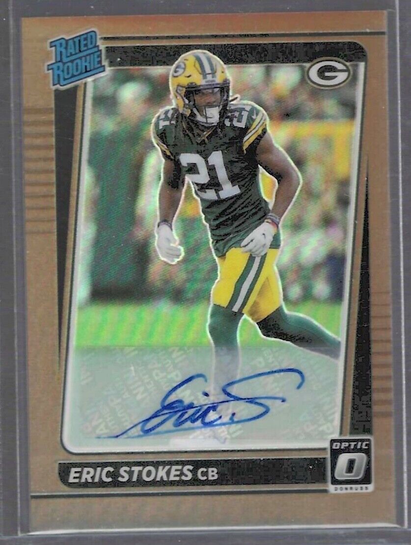 ERIC STOKES 2021 PANINI DONRUSS OPTIC BRONZE HOLO PRIZM ROOKIE AUTO RC #251