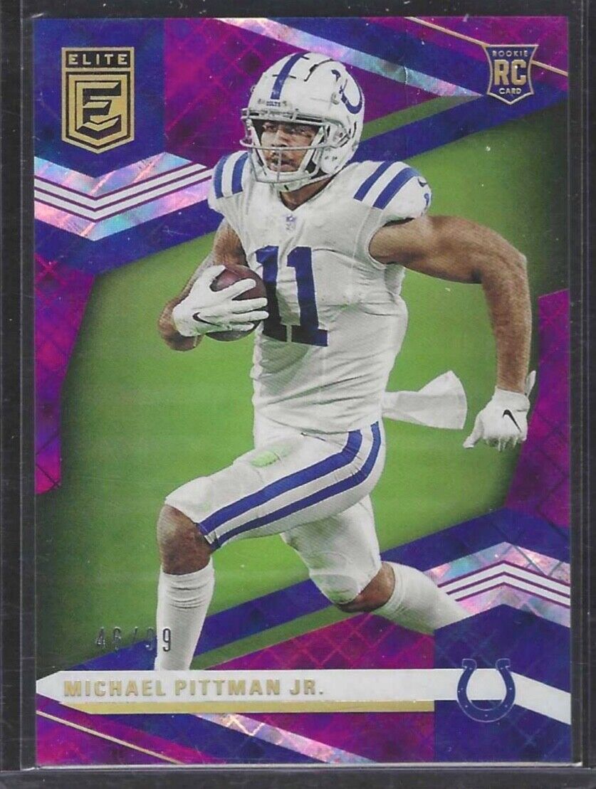 MICHAEL PITTMAN JR 2020 PANINI CHRONICLES DONRUSS ELITE PURPLE FOIL RC #D 46/99