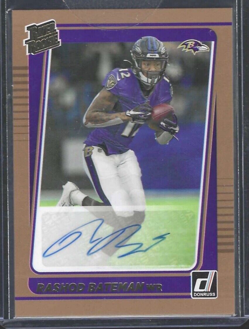 RASHOD BATEMAN 2021 PANINI DONRUSS BRONZE RATED ROOKIE AUTO RC #265